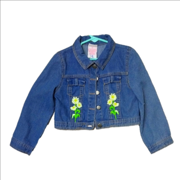 Nannette Other - Kids - Denim Jacket with Floral Embroidery Size 4
